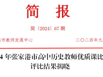 走向卓越|祝贺我校教师在张家港市高中历史教师优质课比赛中获奖！