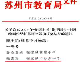 优秀！｜我校学生在2024年“地震科普携手同行”主题绘画作品征集评比活动获奖